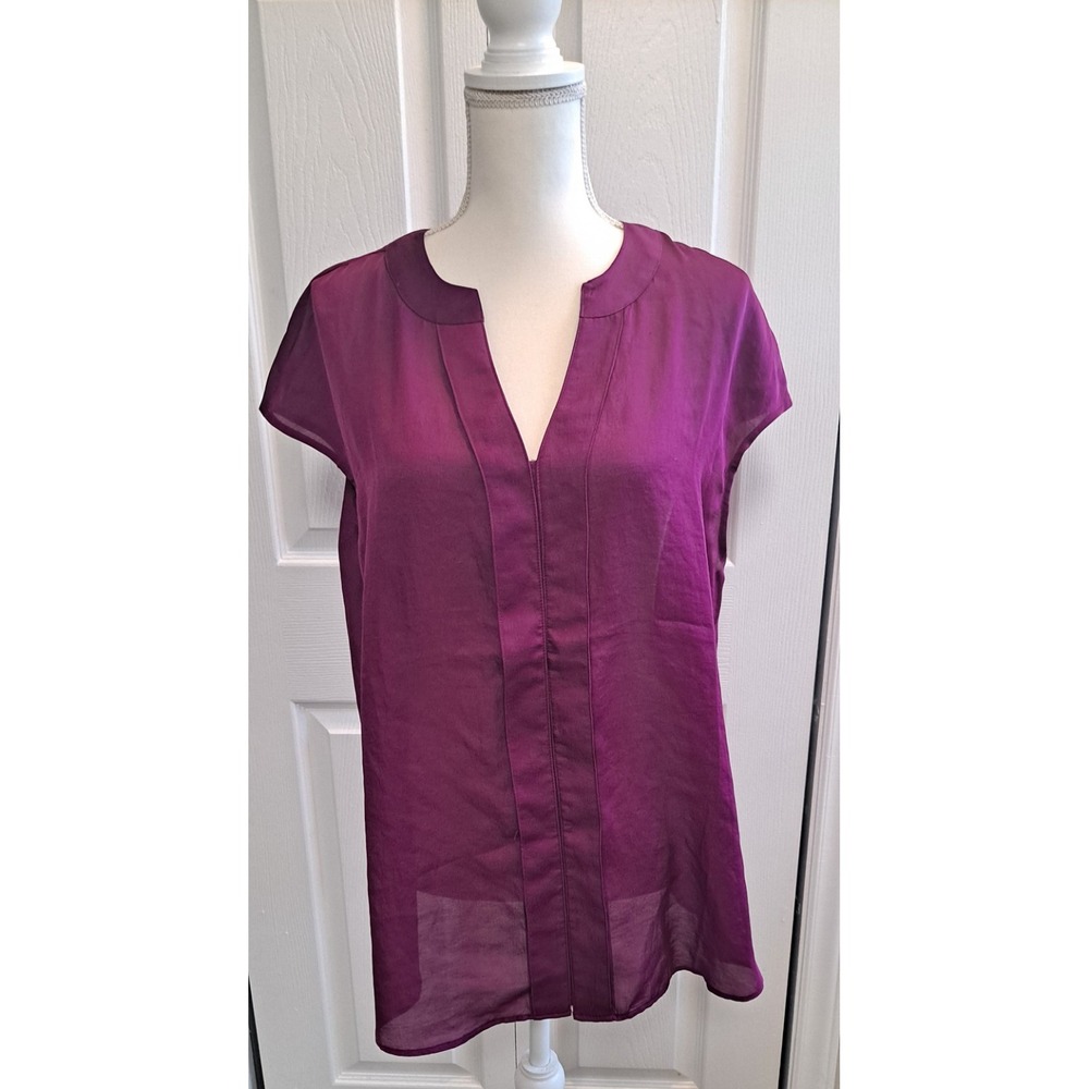 NEW COLDWATER CREEK FUSCHIA PETITE SIZE MEDIUM PM PLACKET DETAIL SHELL/TOP